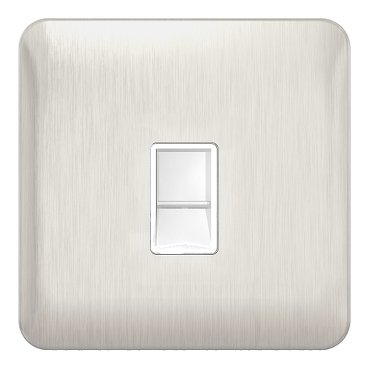 SCHNEIDER GGBL7051WSSS-Lisse - Telephone - 1 gang RJ12 Stainless Steel with White Interior