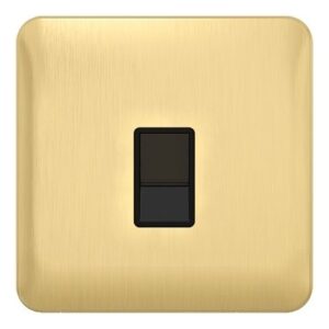 SCHNEIDER GGBL7071C6BSBS-Lisse - Data - 1 gang RJ45 Cat 6 Satin Brass with Black Interior