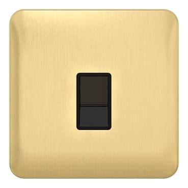 SCHNEIDER GGBL7071C6BSBS-Lisse - Data - 1 gang RJ45 Cat 6 Satin Brass with Black Interior