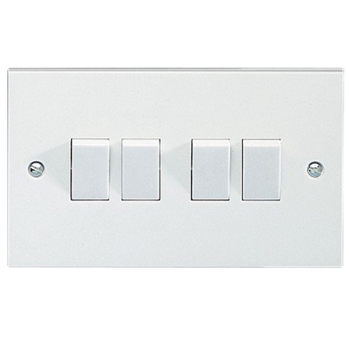 Schneider electric Exclusive - 2-way plate switch - 4 gangs - 10 AX - white GSW4G2W