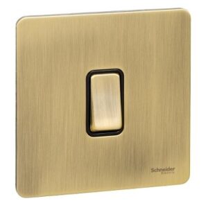 Schneider electric Ultimate Screwless flat plate - rocker plate switch - 1 gang - antique brass GU1412BAB