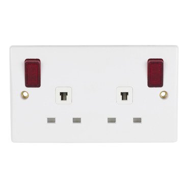 Schneider electric Ultimate Slimline - switched socket - 2P - 2 gangs - white GU3034