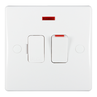 SCHNEIDER GU5011-Ultimate Slimline - switched fused connection - neon - white