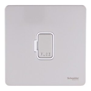 Schneider electric - "Ultimate Screwless flat plate - unswitched fused connection - pearl nickel" GU5400WPN