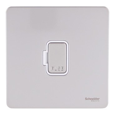 Schneider electric - "Ultimate Screwless flat plate - unswitched fused connection - pearl nickel" GU5400WPN