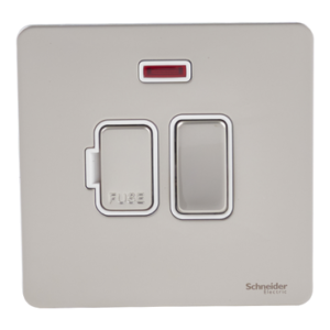 SCHNEIDER GU5411WPN-Ultimate Screwless flat plate switched fused connection neon pearl nickel