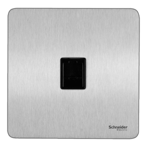 SCHNEIDER GU7471BSS-Data socket, Ultimate, Screwless Flat plate, RJ45, CAT 5e, black & staintless steel