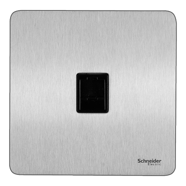 SCHNEIDER GU7471BSS-Data socket, Ultimate, Screwless Flat plate, RJ45, CAT 5e, black & staintless steel