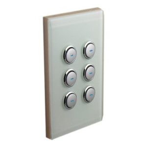 Clipsal Wall Plate, C-Bus, Saturn, key input unit, E-Series, 6 keys, white E5086NL-GF