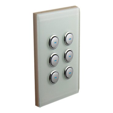 Clipsal Wall Plate, C-Bus, Saturn, key input unit, E-Series, 6 keys, white E5086NL-GF