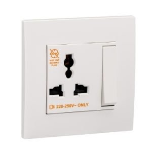 SCHNEIDERKB113LS_WE - Vivace 13A 250V 1Gang 3Pin Dolly Switched Universal Socket,White