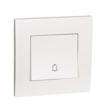 SCHNEIDER KB31BPB WE - 10A 250V Bell Press Switch with Bell Icon