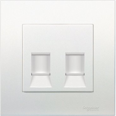 SCHNEIDER KB32RJ6_WE-2 Gang Category 6 Data Outlet with Shutter -