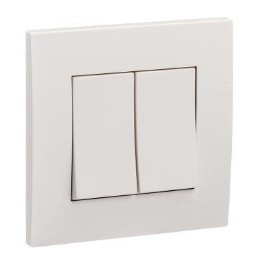SCHNEIDER KB32/1 - Vivace - 16AX 250V 2Gang 1Way Switch - white