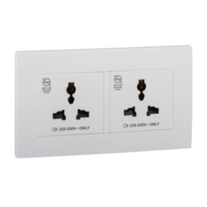 SCHNEIDER KBT413S_WE-Socket, Vivace, universal, 3pin, 13A, 250V, 2 gangs, white