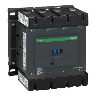 LC1D115004B7 - TeSys D contactor - 4P(4 NO) - AC-1 - <= 440 V 200 A - 24 V AC 50/60 Hz coil