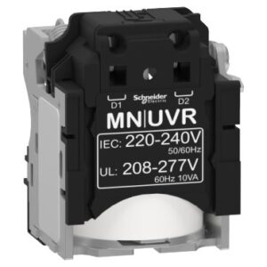 Schneider electric - MN undervoltage release, ComPacT NSX, rated voltage 220/240 VAC 50/60 Hz, 208/277 VAC 60 Hz, screwless spring terminal connections - LV429407
