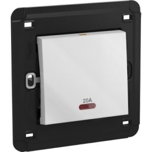 SCHNEIDER MGU5.222.18S_WE-Unica - switch + neon lamp - 2-pole 1-way - 20 A 250 V AC - 1 gang - white