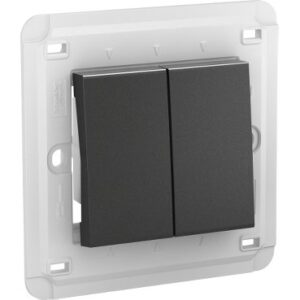 Schneider electric - Unica - switch - 2-way - 16 AX 250 V AC - 2 gangs - graphite MGU5.242.12