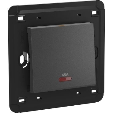 SCHNEIDER MGU5.252.12-Unica - switch + neon lamp - 2-pole 1-way - 45 A 250 V AC - 2 gangs - graphite