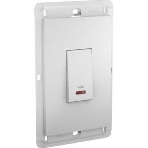 SCHNEIDER MGU5.257.18-Unica - switch + neon lamp - 2-pole 1-way - 45 A 250 V AC - 2 gangs - white
