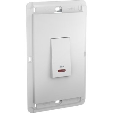 SCHNEIDER MGU5.257.18-Unica - switch + neon lamp - 2-pole 1-way - 45 A 250 V AC - 2 gangs - white