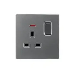 BS 13A switched socket+neon