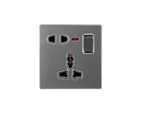 Switched socket with neon