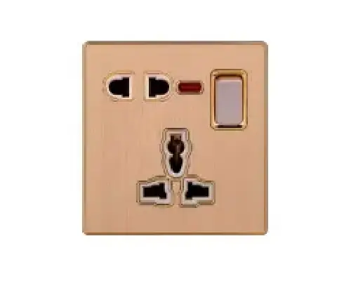 Switched socket with neon