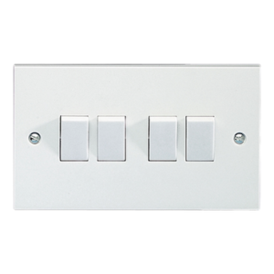 SCHNEIDER GSW4G2W-Exclusive - 2-way plate switch - 4 gangs - 10 AX - white