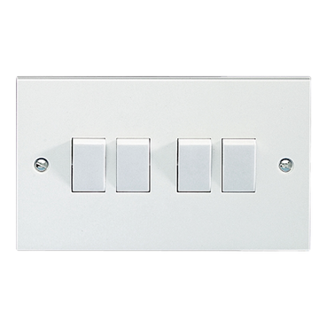 SCHNEIDER GSW4G2W-Exclusive - 2-way plate switch - 4 gangs - 10 AX - white