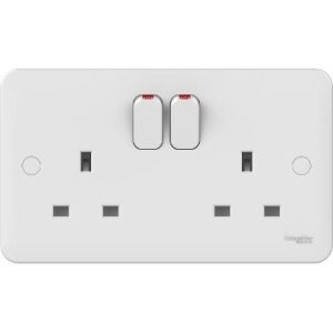 Schneider Electric - Lisse - Switched Socket - without instructions - 13 A - 230 V - 2 gangs-white GGBL3020NIS