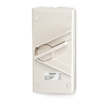 SCHNEIDER WHD20_GY - KAVACHA 20A 440V Wheatherproof Surface Mount Double Pole Isolating Switch IP66