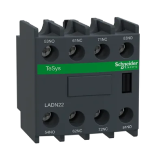 SCHNEIDER LADN22- Auxiliary contact block, TeSys D 2NO 2NC front mounting, screw terminals