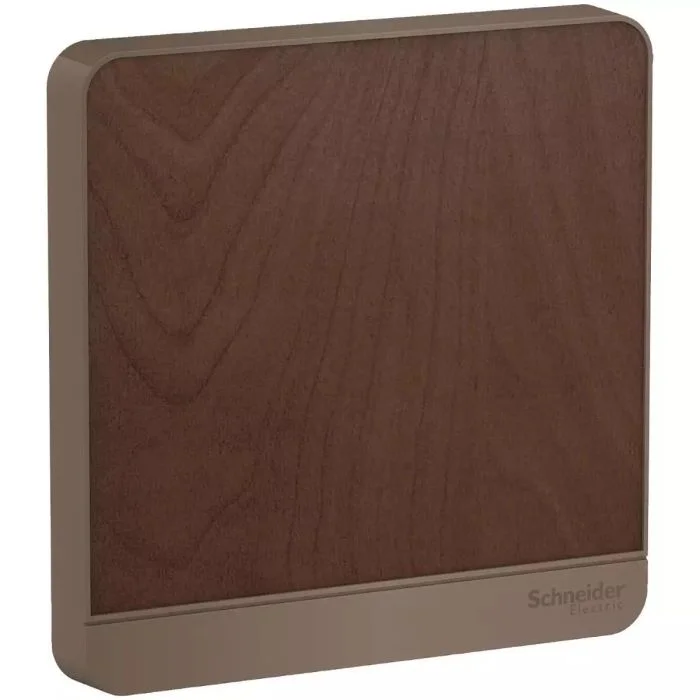 SCHNEIDER E8330X_WD-AvatarOn, blank plate, 1 gang, Dark wood