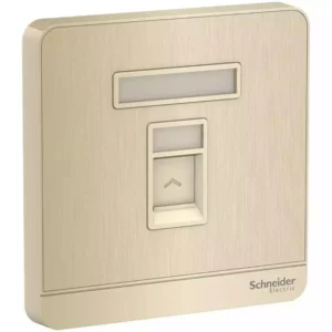 SCHNEIDER E8331RJS_GH-wallplate for keystone RJ45, Metal gold hairline