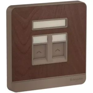 Schneider AvatarOn - E8332RJS_WD - wallplate for 2 keystone RJ45, Wood