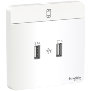 SCHNEIDER E8332USB_WE-AvatarOn, USB Charger, 2 Type A, 2.1 A, White