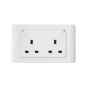 SCHNEIDER E84T25_WE-ZENcelo 13A Twin Switched Socket with Ondicator White