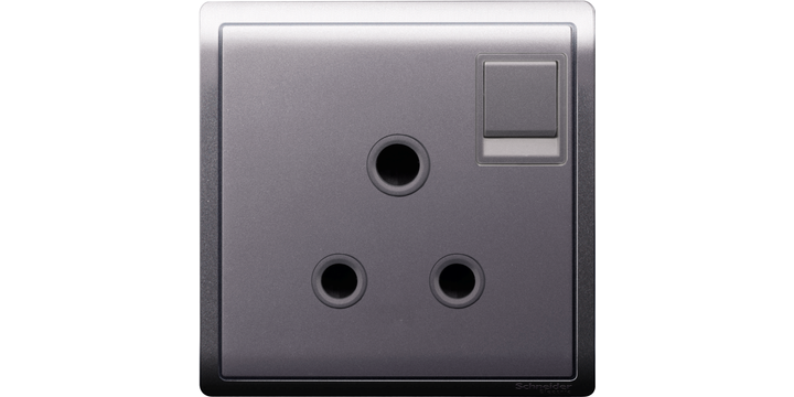SCHNEIDER E8215_15C_LS-Pieno 15A 250V 1Gang Switched Socket,lavender Silver