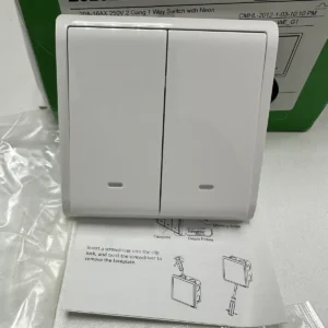 SCHNEIDWER E8232L1N20_WE-20A-16AX 250V 2Gang 1way switched with Neon